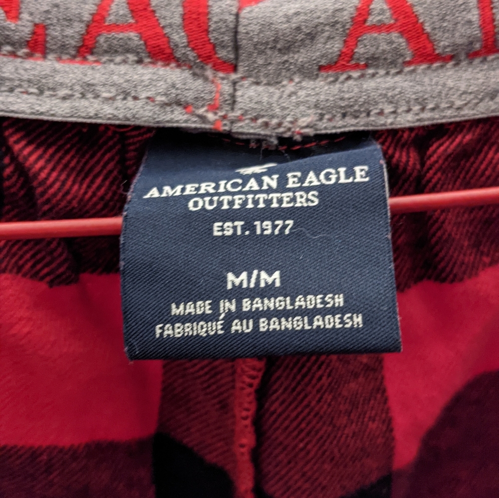 Mens american eagle buffalo plaid pants pajama med